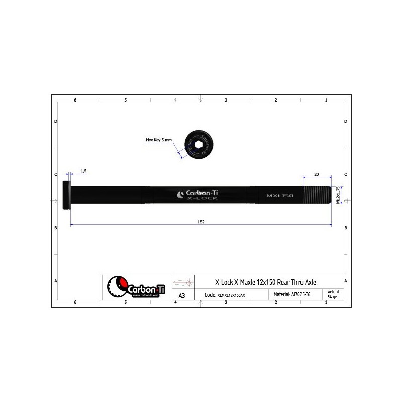Carbon Ti - Asse passante posteriore X-Lock...