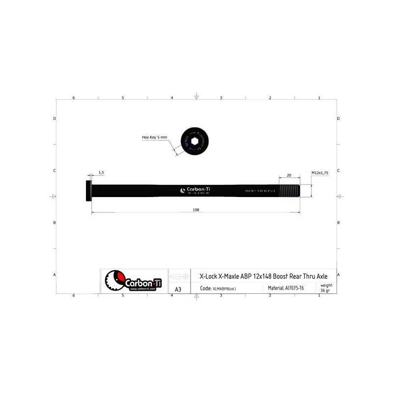 Carbon Ti - Asse passante posteriore X-Lock...
