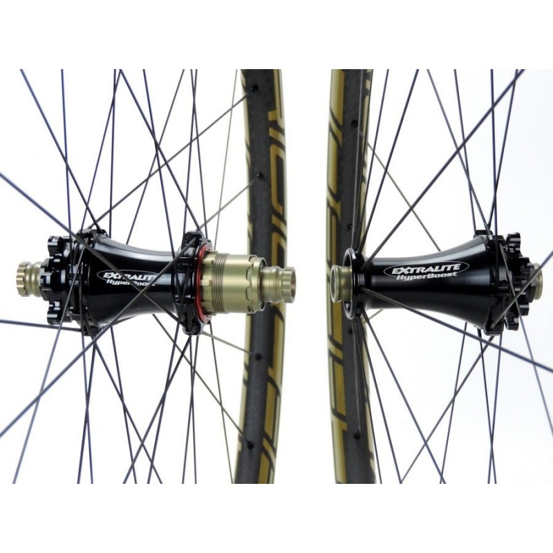 Coppia ruote MTB carbonio GrigioCarbonio - HardWheel RS-L T1000 29ER / Extralite HyperHubs da 989g